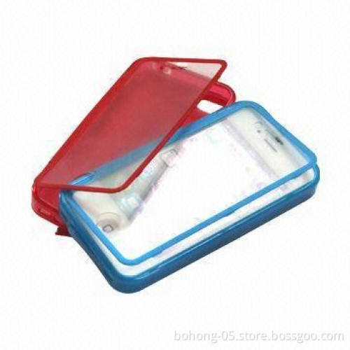 Case for iPhone 4S, Made of PC + TPU Materials, TPU Surface Bottom Set